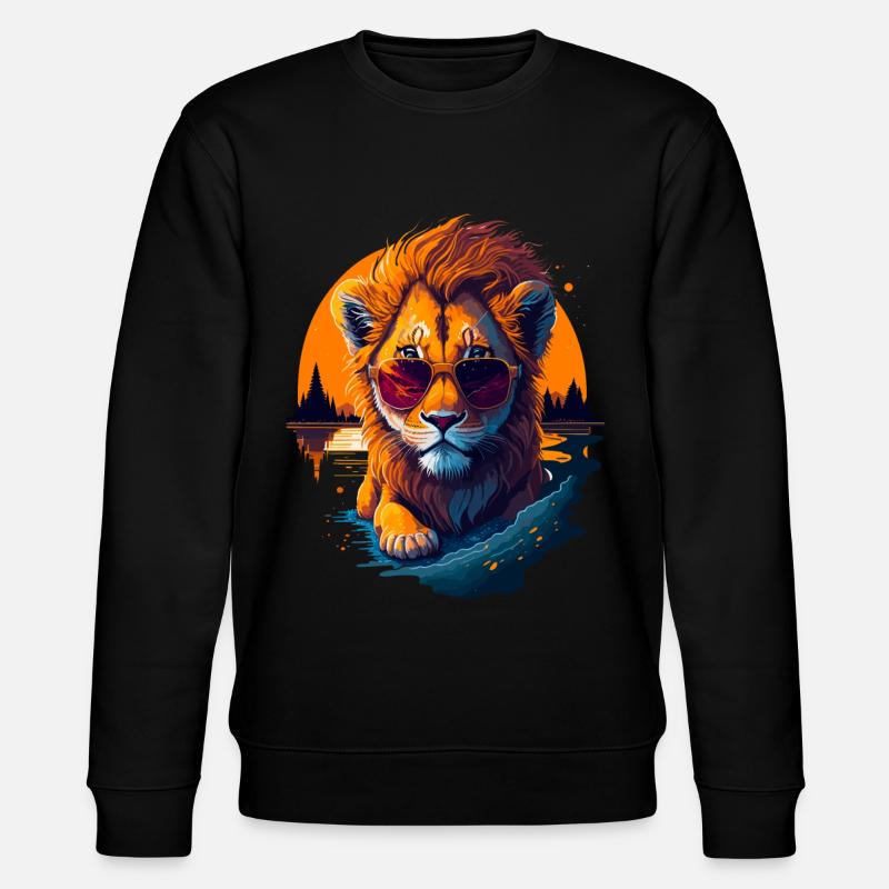 Niedlicher Babylöwe - Stanley/Stella Unisex Bio-Sweatshirt CHANGER  - Schwarz