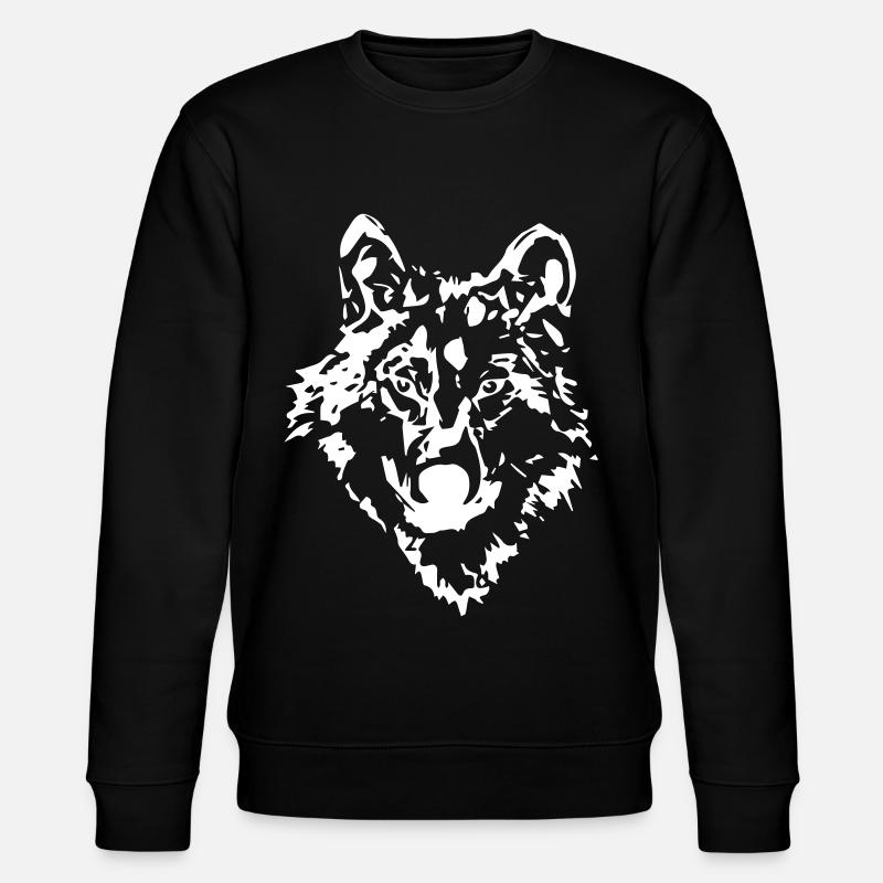 Wolf Sketch Drawing - Stanley/Stella CHANGER Unisex Organic Sweatshirt - black