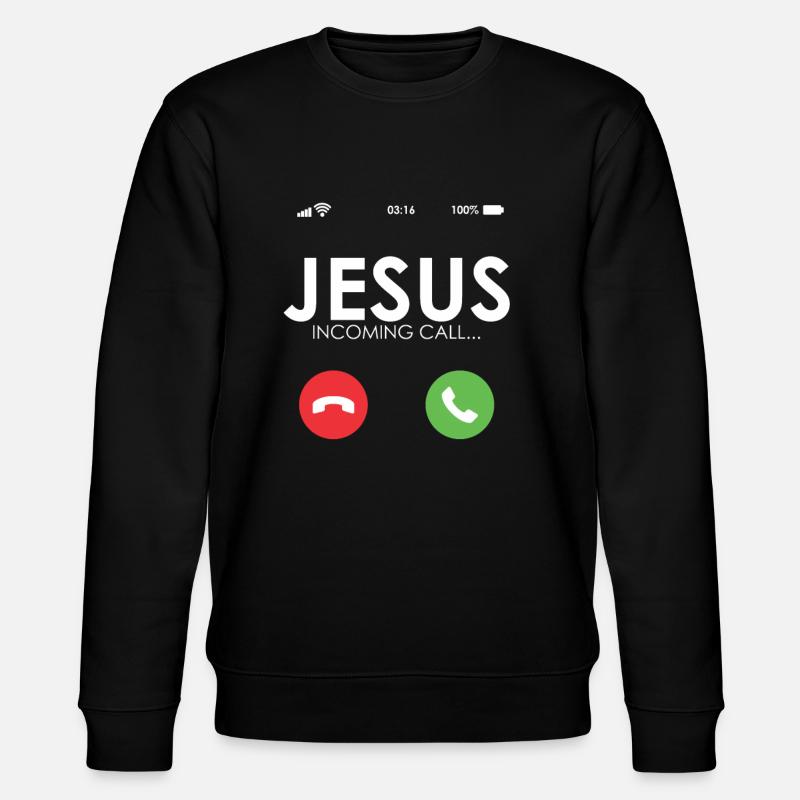 Jesus Is Calling Christian - Stanley/Stella CHANGER Unisex Organic Sweatshirt - black