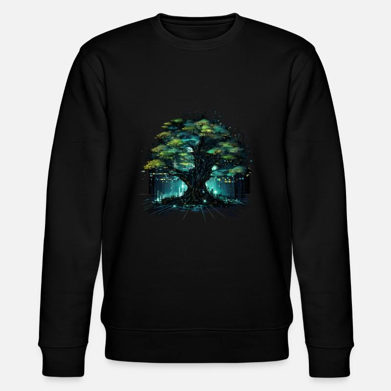 Lebensbaum Mit Technik - Stanley/Stella Unisex Bio-Sweatshirt CHANGER  - Schwarz
