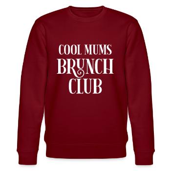 Cool Mums Brunch Club - Stanley/Stella Unisex Bio-Sweatshirt CHANGER  - Burgunderrot - Vorne - Nik (191cm) & Marisol (170cm)