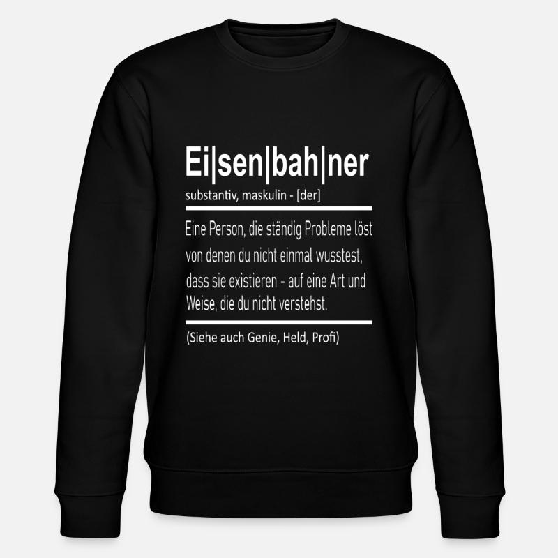 Eisenbahn Eisenbahner - Stanley/Stella Unisex Bio-Sweatshirt CHANGER  - Schwarz