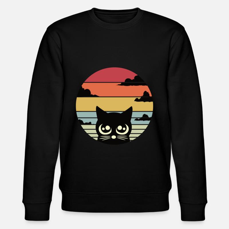 Chat Rétro Chats Cat - Sweat bio CHANGER Stanley/Stella Unisexe - noir