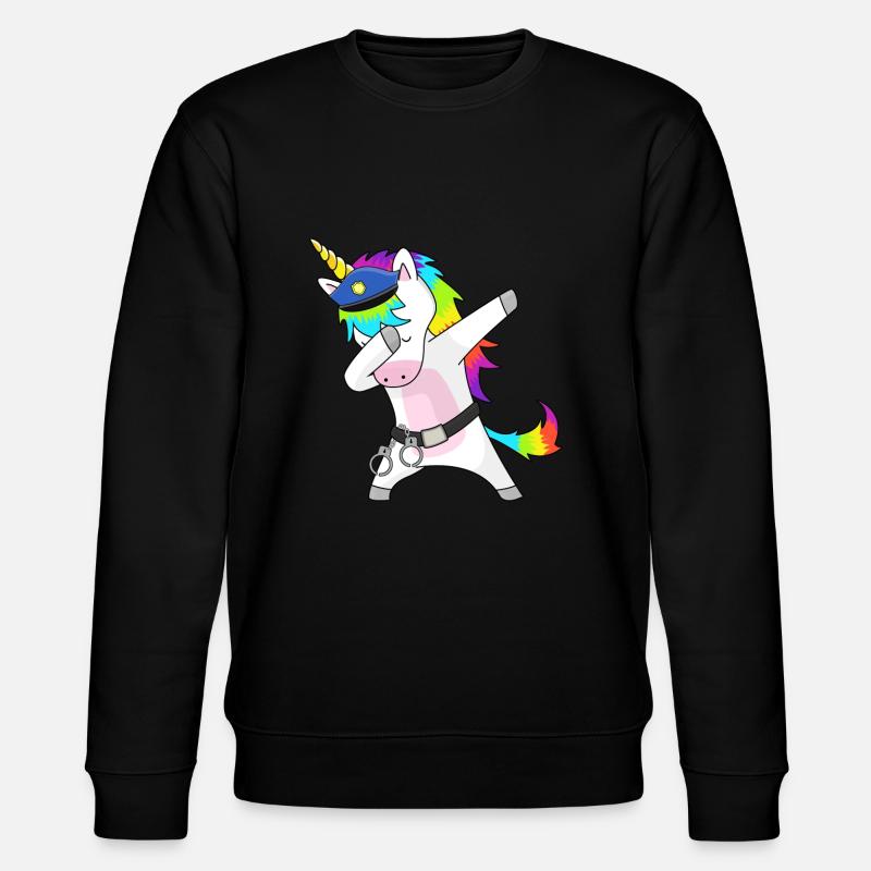 Polizist Einhorn - Stanley/Stella Unisex Bio-Sweatshirt CHANGER  - Schwarz