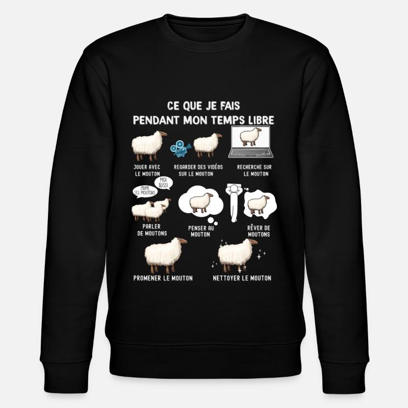 Mouton humour passion élevage ovins - Sweat bio CHANGER Stanley/Stella Unisexe - noir