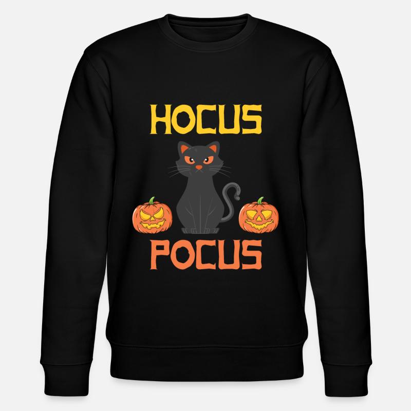 Citrouille de chat d’Halloween - Sweat bio CHANGER Stanley/Stella Unisexe - noir