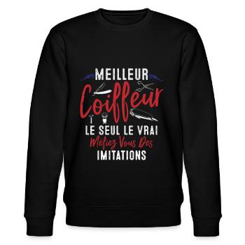 Coiffeur cadeau Coiffeur le vrai Coiffeur - Sweat bio CHANGER Stanley/Stella Unisexe - noir - Devant - Nik (191cm) & Marisol (170cm)
