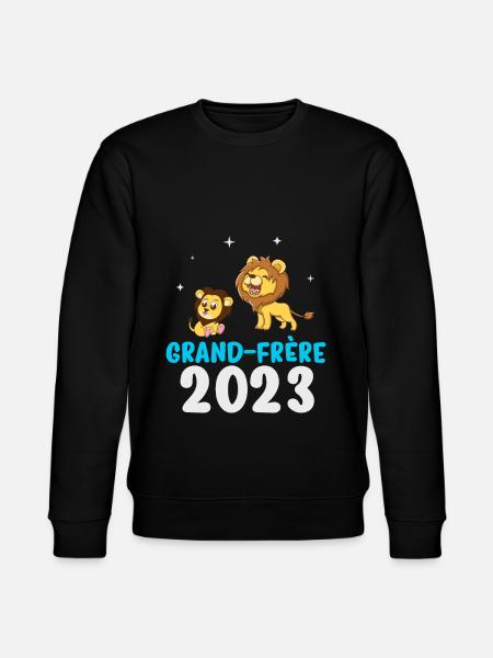 grand-frère 2023 grossesse - lion - Sweat bio CHANGER Stanley/Stella Unisexe - noir