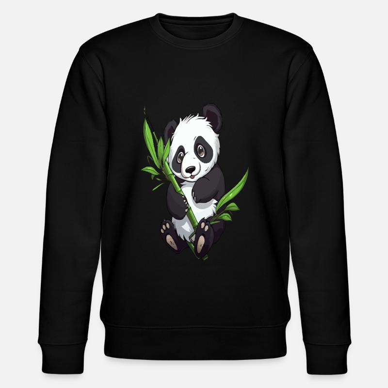Panda mignon avec bambou - Sweat bio CHANGER Stanley/Stella Unisexe - noir