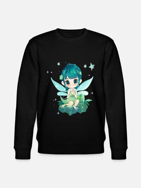 Lille fe magisk eventyrvæsen Glitter - Stanley/Stella økologisk unisex-sweatshirt CHANGER  - sort