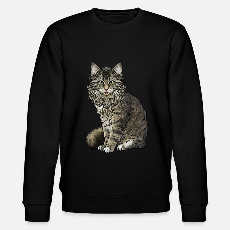 Maine Coon Katze - Stanley/Stella Unisex Bio-Sweatshirt CHANGER - Schwarz