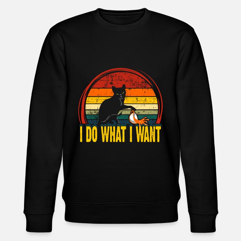 Katze macht was es will - Stanley/Stella Unisex Bio-Sweatshirt CHANGER  - Schwarz