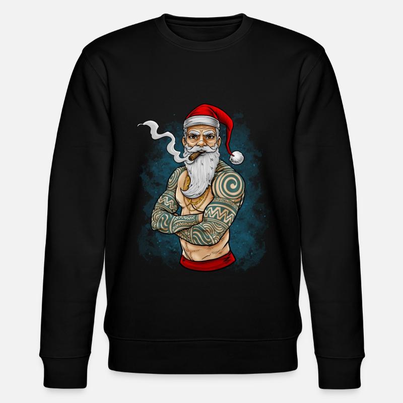 Weihnachtsmann Weihnachten - Stanley/Stella Unisex Bio-Sweatshirt CHANGER  - Schwarz