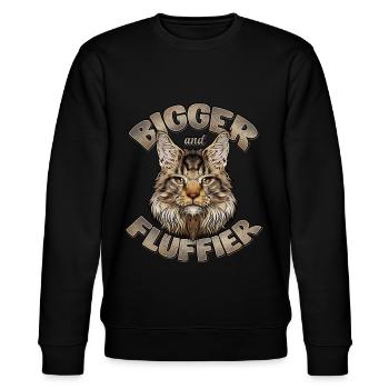 Maine Coon Katze - Stanley/Stella Unisex Bio-Sweatshirt CHANGER  - Schwarz - Vorne - Nik (191cm) & Marisol (170cm)