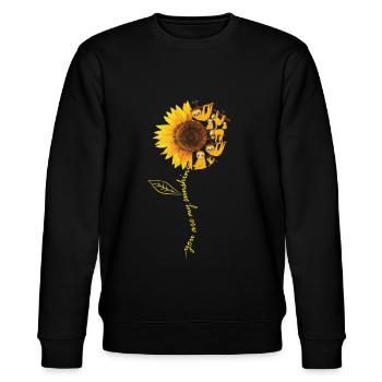 You Are My Sunshine Sunflower Cute Sloths Lovers - Stanley/Stella Unisex Bio-Sweatshirt CHANGER  - Schwarz - Vorne - Nik (191cm) & Marisol (170cm)