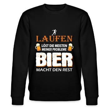 Laufen Läufer Lustige Lauf Sprüche - Stanley/Stella Unisex Bio-Sweatshirt CHANGER  - Schwarz - Vorne - Nik (191cm) & Marisol (170cm)