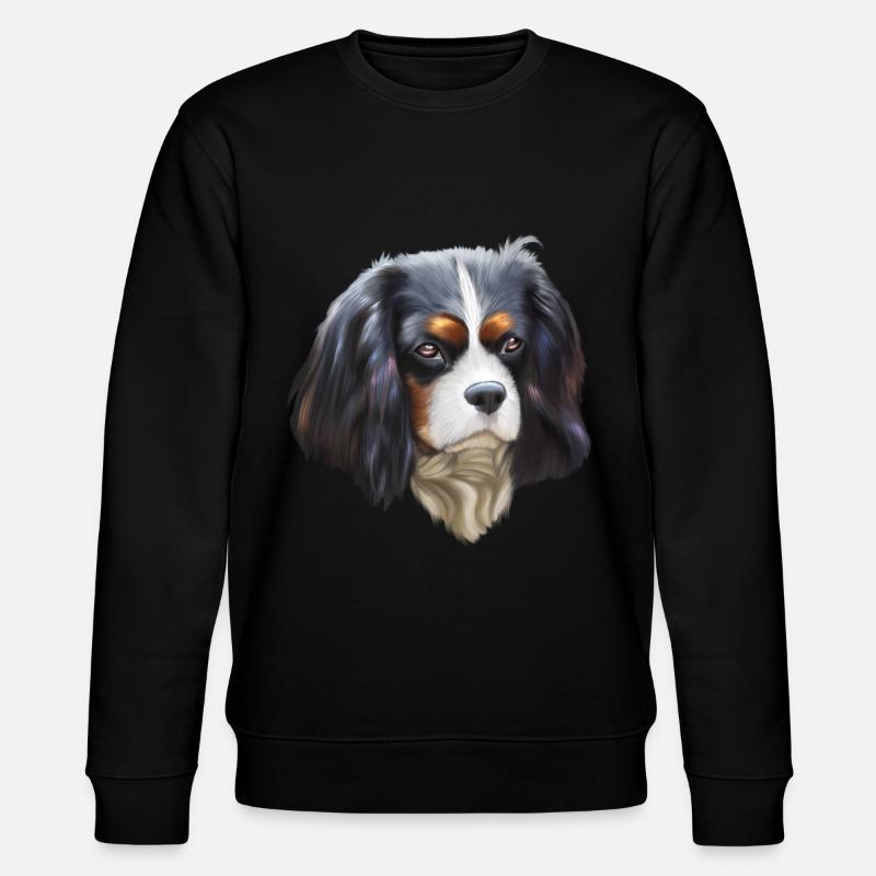 Cavalier King Charles Hund - Stanley/Stella Unisex Bio-Sweatshirt CHANGER  - Schwarz