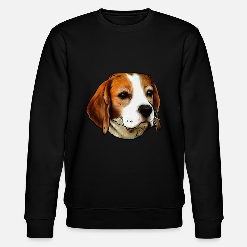 Beagle Hund Portrait - Stanley/Stella Unisex Bio-Sweatshirt CHANGER  - Schwarz