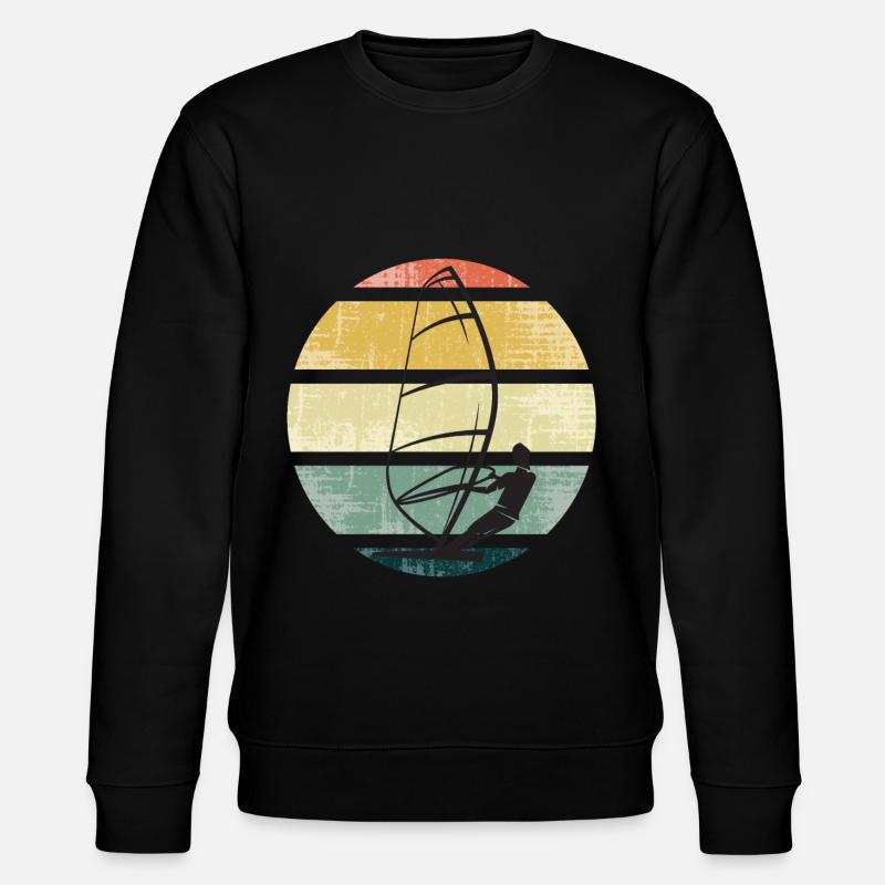 Windsurfen Retro Design - Stanley/Stella Unisex Bio-Sweatshirt CHANGER  - Schwarz