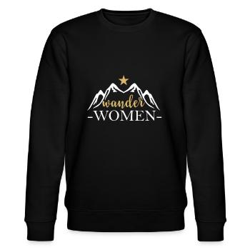 Wander Women Wandern Geschenkidee Wandern Frau - Stanley/Stella Unisex Bio-Sweatshirt CHANGER  - Schwarz - Vorne - Nik (191cm) & Marisol (170cm)