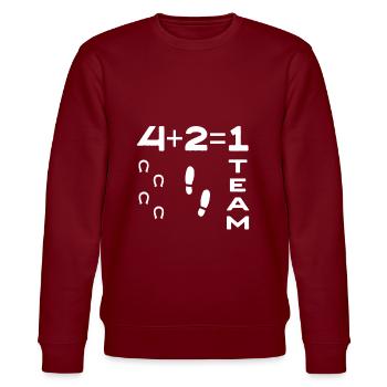 Cavaliers et chevaux 4 + 2 = 1 équipe - Sweat bio CHANGER Stanley/Stella Unisexe - bordeaux - Devant - Nik (191cm) & Marisol (170cm)