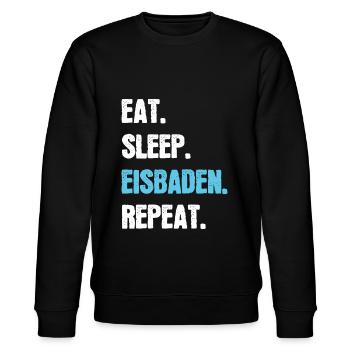 Ice Bathing Eat Sleep Ice Bathing Repeat - Stanley/Stella CHANGER Unisex Organic Sweatshirt - black - Front - Nik (191cm) & Marisol (170cm)