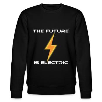 Electric car - The Future Is Electric - Stanley/Stella CHANGER Unisex Organic Sweatshirt - black - Front - Nik (191cm) & Marisol (170cm)