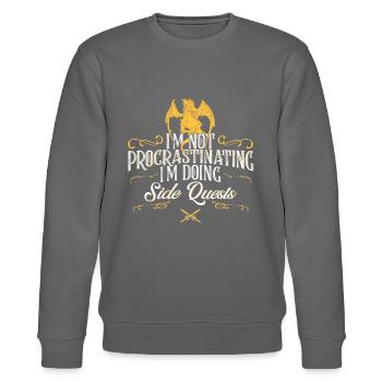 RPG Gamer Side Quest Drache Schwert Roleplay - Stanley/Stella Unisex Bio-Sweatshirt CHANGER  - Burgunderrot - Vorne - Nik (191cm) & Marisol (170cm)