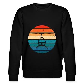 Modellbau Hubschrauber Helikopter Pilot Fliegen - Stanley/Stella Unisex Bio-Sweatshirt CHANGER  - Schwarz - Vorne - Nik (191cm) & Marisol (170cm)