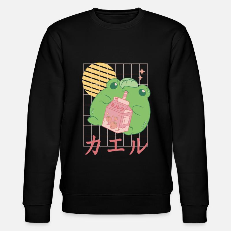 Erdbeermilchfrosch Japanisch - Stanley/Stella Unisex Bio-Sweatshirt CHANGER  - Schwarz