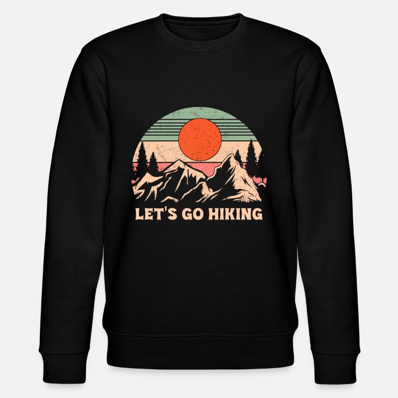 Let's Go Wandern Abenteuer Geschenk - Stanley/Stella Unisex Bio-Sweatshirt CHANGER  - Schwarz