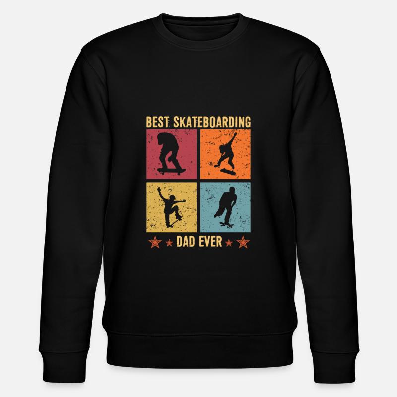 Best Skateboarding dad ever - Stanley/Stella CHANGER Unisex Organic Sweatshirt - black
