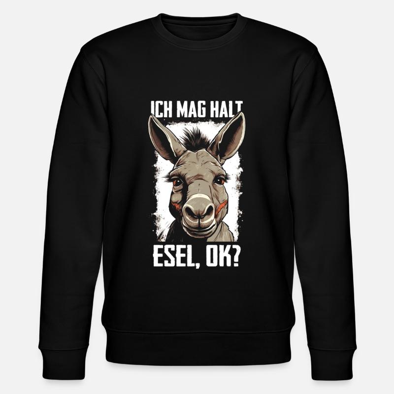 Esel Eselchen Maultier Muli - Stanley/Stella Unisex Bio-Sweatshirt CHANGER  - Schwarz