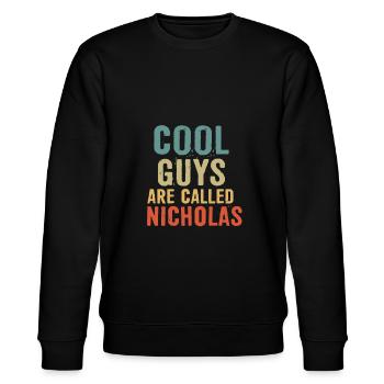 Cool guys are called Nicholas - Stanley/Stella CHANGER Unisex Organic Sweatshirt - black - Front - Nik (191cm) & Marisol (170cm)