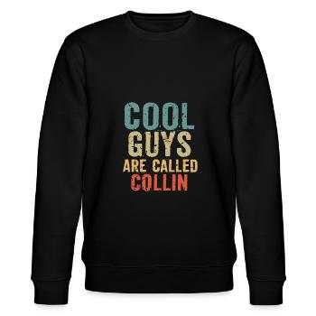 Cool guys are called collin - Stanley/Stella Unisex Bio-Sweatshirt CHANGER  - Schwarz - Vorne - Nik (191cm) & Marisol (170cm)