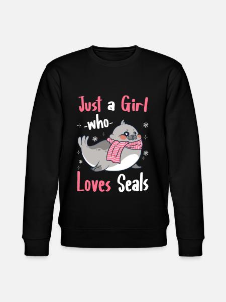 Robbe Robben Tier Seelöwe - Stanley/Stella Unisex Bio-Sweatshirt CHANGER - Schwarz