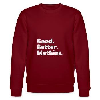 Good better Mathias - Stanley/Stella Unisex Bio-Sweatshirt CHANGER  - Burgunderrot - Vorne - Nik (191cm) & Marisol (170cm)