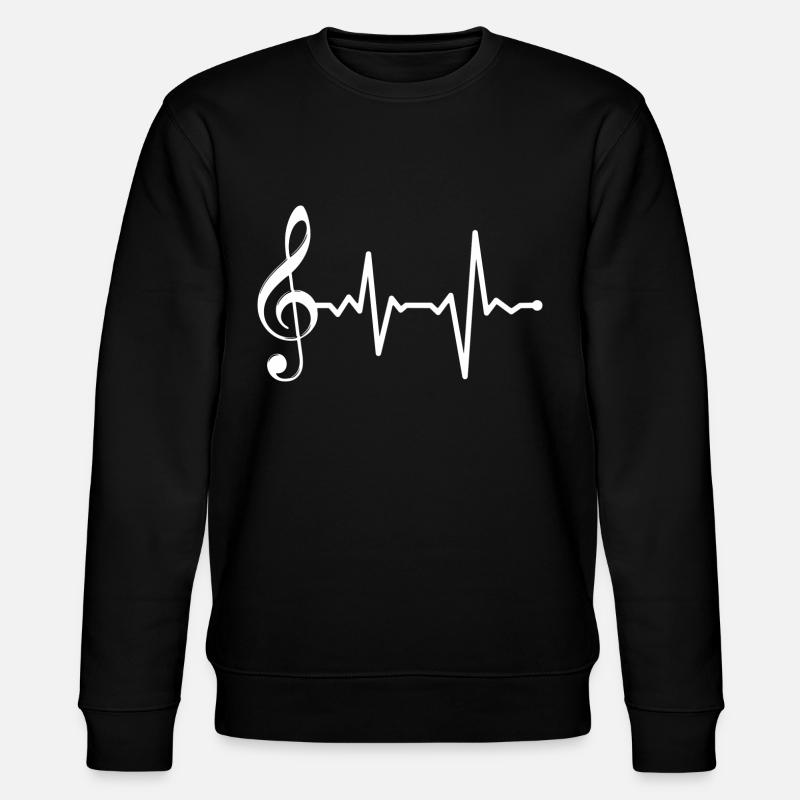 Herzschlag-Taste - Stanley/Stella Unisex Bio-Sweatshirt CHANGER  - Schwarz