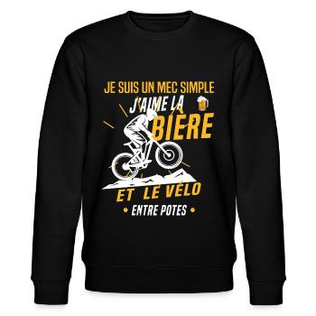 bière et vélo - Sweat bio CHANGER Stanley/Stella Unisexe - noir - Devant - Nik (191cm) & Marisol (170cm)