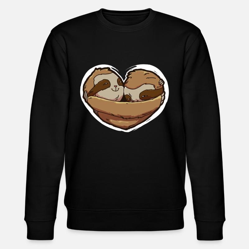 Valentine's day sloths - Stanley/Stella CHANGER Unisex Organic Sweatshirt - black