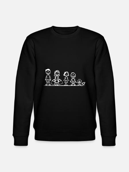 Family with dog - Stanley/Stella CHANGER Unisex Organic Sweatshirt - black