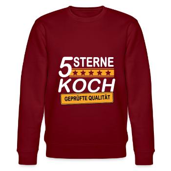 5 STAR CHEF best cook - Stanley/Stella CHANGER Unisex Organic Sweatshirt - burgundy - Front - Nik (191cm) & Marisol (170cm)