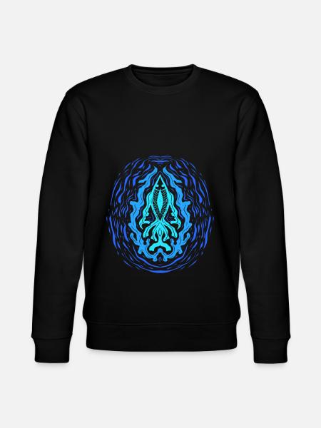 "AQUA" ~ Psychedelic Fish Pattern - Stanley/Stella CHANGER Unisex Organic Sweatshirt - black