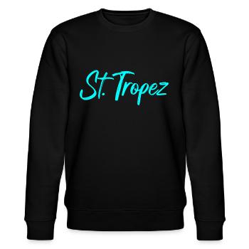 Saint Tropez Frankreich - Stanley/Stella Unisex Bio-Sweatshirt CHANGER  - Schwarz - Vorne - Nik (191cm) & Marisol (170cm)