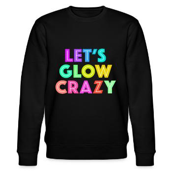 Let's Glow Crazy - Stanley/Stella Unisex Bio-Sweatshirt CHANGER  - Schwarz - Vorne - Nik (191cm) & Marisol (170cm)