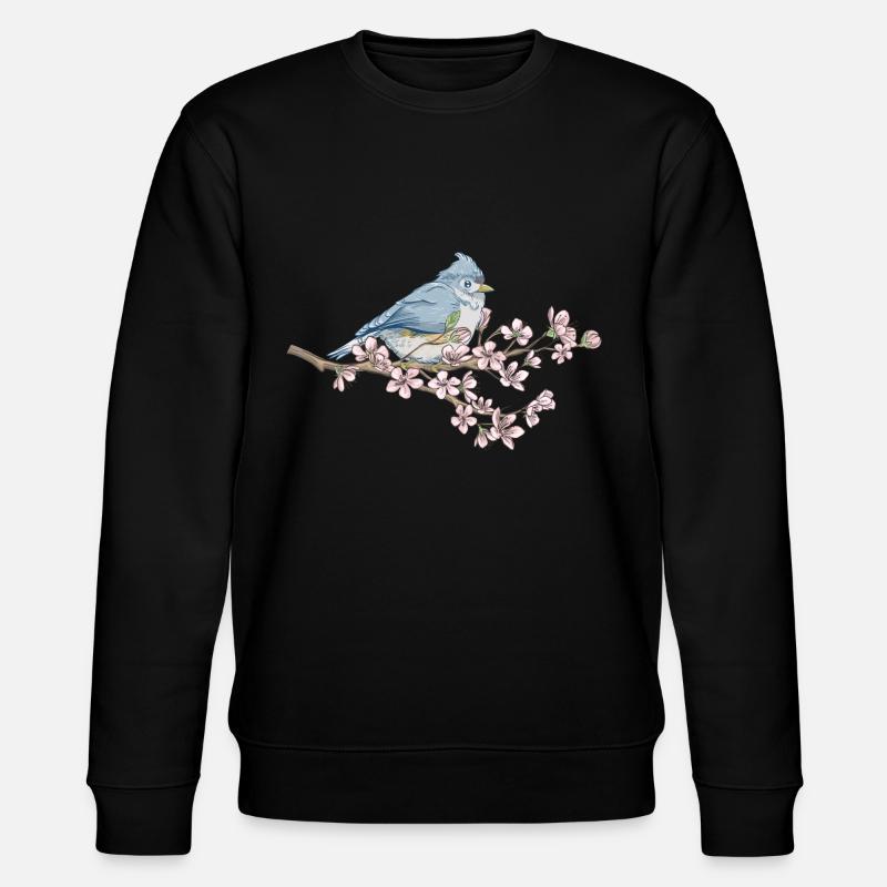 Japanische Kirschblüte Sakura - Stanley/Stella Unisex Bio-Sweatshirt CHANGER  - Schwarz