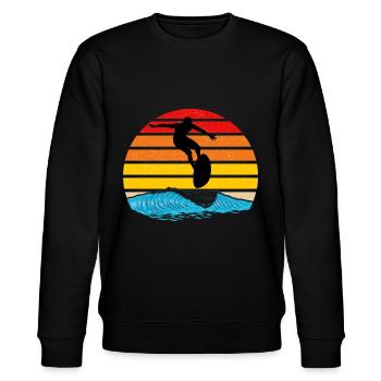Surfing - Sweat bio CHANGER Stanley/Stella Unisexe - noir - Devant - Nik (191cm) & Marisol (170cm)