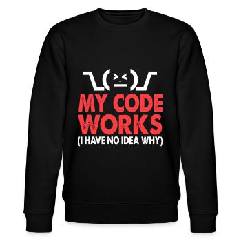 Code - Stanley/Stella Unisex Bio-Sweatshirt CHANGER  - Schwarz - Vorne - Nik (191cm) & Marisol (170cm)