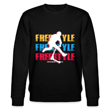 freestyle scooter - Stanley/Stella CHANGER Unisex Organic Sweatshirt - black - Front - Nik (191cm) & Marisol (170cm)