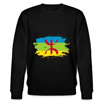 Amazigh - Stanley/Stella Unisex Bio-Sweatshirt CHANGER  - Schwarz - Vorne - Nik (191cm) & Marisol (170cm)